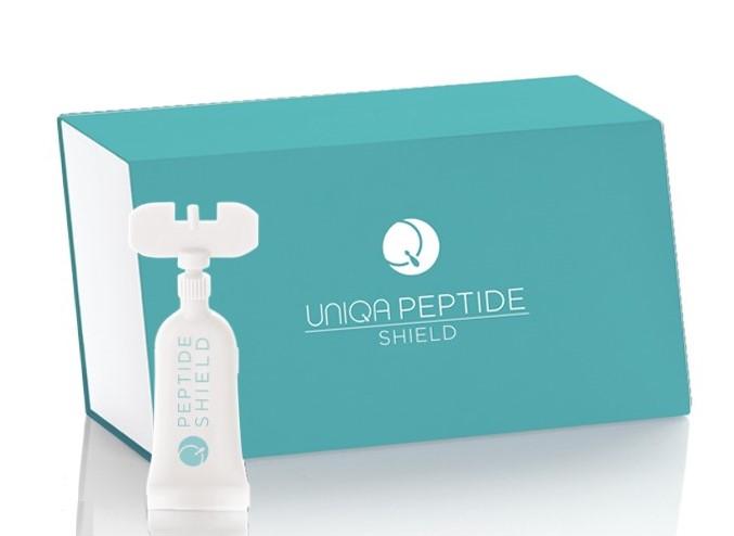 Uniqa Peptide Shield trattamento in monodose per pelle sensibile, pelle arrossata, pelle stressata.